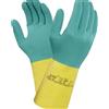 Rossini Trading Confezione 12 pezzi Guanti GGU989 BI-COLOUR 87-900 da lavoro in lattice naturale con mescola di neoprene maneggio sostanze chimiche interno felpato (10)