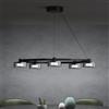 Mai & Mai Lampadario Sospensione 5W*5, 59 CM, Metallo Base, Lunghezza Filo 100 CM, Altezza regolabile, Lampada da Soffitto a Sospensione per Camera da Letto, Cucina e Soggiorno, Nero, Alivetta