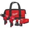 Milwaukee Kit M12 Brushless Trapano a percussione + Avvitatore ad impulsi 1/4 Hex (12V) M12 BLPP2B-422B 4933500425