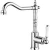 EGTink Rubinetto da cucina retrò, Miscelatore Cucina,alto rubinetto da cucina girevole a 360°, in ottone anticato, miscelatore monocomando per bagno, cromato