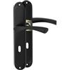 ERGO line ROMA guarnizione per porte classica, nera, maniglie per porte di stanze set di maniglie con piastra di copertura lunga, guarnizione per porte, maniglia