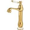 LAKKOAKOAA Rubinetto Lavabo Rubinetto Bagno Alto, Stile Anticato Vintage Ottone Monocomando Miscelatore Bagno, Miscelatore Lavabo, Oro