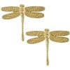 ARMYJY 2 pomelli in ottone per cassetti e porte, maniglie dorate per armadietti, libellula, a forma di farfalla (ragonfly)