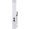 HUOLE Pannello Doccia 5 In 1 in Acciaio Inox con Soffione, Colonna Doccia Idromassaggio a Pioggia e Doccetta [Classe di efficienza energetica A]Funzioni in 304 Acciaio Inox,20 x 7 x 140 cm (bianco)