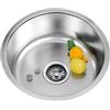 HUOLE Lavelli da Cucina in Acciaio Inox 304 Lavandino Cucina Spazzolato Vasca Singola, Lavandino Cucina Almeno, Raccordi di Scarico e Troppopieno,41 * 41 * 20cm