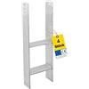 GRUNDLINE - Set di 4 ancoraggi ad H, staffe di supporto - Ancoraggio ad H 16x16 - Ancoraggio per pali - Staffa di supporto per pali da incasso - Piedi di supporto - Scarpe per travi - Supporto per