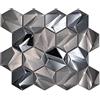 conwire Piastrelle a mosaico in acciaio inox esagonale 3D in tungsteno lucido parete piastrelle specchio cucina doccia