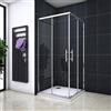 Mato Box Doccia Angolare Porta Scorrevole 90x80x195 cm Vetro Temperato Trasparente 6 mm Anticalcare Profilo Cromo Lucido