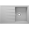 PRIMAGRAN Lavello da Cucina Grigio 78x50cm, Lavandino in Granito a 1 vasca + Sifone Classico, Lavabo da Cucina Incasso al Mobile 45cm - Milano S067