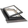Emica - Lucernario apertura Libro in Alluminio | Linea Best Doppia Vetrata | Interno Legno Abete | Ideale per uscita sul Tetto | Finestra da tetto (78x98 Base x Altezza)