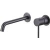 MICE COLLECTION MIICE - Rubinetto da incasso monocomando per lavabo con montaggio a parete - Rubinetti da incasso per lavabo - Colore Black Gun Metal - GLM039/BGM - Grigio scuro satinato - SERIE MONZA