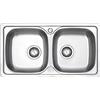 JASSFERRY Lavello da cucina 2 Vasca doppia in Acciaio Inox Spazzolato, incasso Lavandino, con set di rifiuti, 80 x 44 cm