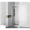 Megistore Porta Doccia a Battente in Cristallo Temperato 6mm, 90cm, Profili Cromati, Chiusura Magnetica, Sgancio Rapido, 195cm altezza (Trasparente, 90cm)