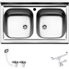 Apell LAVELLO CUCINA APPOGGIO ACCIAIO INOX DUE VASCHE APELL 80 cm