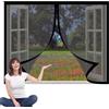 GUOLIXIA Tenda Zanzariera Magnetica per Finestra 158 x 230 cm Zanzariere Magnetiche Chiudi Automaticamente Traspirante Protezione Insetti per Finestre di Diverse Dimensioni, Nero
