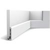 Orac Decor Orac Battiscopa SX184-RAL9003 CASCADE 200 cm x 1,3 cm x 11,0 cm Polistirene estruso (HDPS) liscia liscia con canali passacavi preverniciato bianco (RAL 9003)