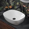 Inbagno Lavabo da appoggio, L 50x38 cm in ceramica bianco lucido, rettangolare con angoli tondeggianti
