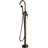 XDSMB Rubinetto per Vasca Freestanding Ottone Vintage con Doccetta Miscelatore a Pavimento Bimodale Girevole 360°,bronzo