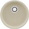 PRIMAGRAN Lavello da Cucina Beige 46x46cm, Lavandino in Granito a 1 vasca + Sifone Classico, Lavabo da Cucina Incasso al Mobile 50cm - La Valletta Slim S006