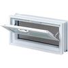 Fuchs Design Finestra di ventilazione con zanzariera bianca 484x239 mm al posto di 2 mattoni di vetro 24x24x8 cm in orizzontale