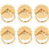 iplusmile 6 pezzi Maniglie Anello in Ottone Antico per Mobili Pomelli Vintage per Armadi Finitura Lucida Facili da Installare con Viti Incluse Accessori per Cucina e Camera da Letto