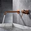 NOLUXA IMEX - Rubinetto Lavabo a Incasso Oro Rosa Spazzolato | Rubinetto a Incasso Bagno Acqua Fredda/Calda | Rubinetto Monocomando Lavabo a Parete con Risparmio Idrico | Serie Monza
