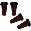 zcru004 Legno Massiccio Piedini per Mobili Gambe per Mobili,Cono Dritto Piedini per Mobili Gambe Di Supporto Piedi del Divano Tavolo Letto Armadio Guardaroba,Colore Noce 4 Pezzi (15cm)