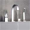 XJTNLB Rubinetto per Vasca da Bagno Con Doccia Miscelatore Doccia Rubinetto Bordo Vasca 4 Fori Miscelatore Vasca Monocomando Cromo