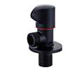 BiaoTeng Valvola Angolare Nera,Valvola A Sfera 1/2 Pollice Ad Angolo,Acqua calda e fredda,Valvola Arresto Acqua Bagno,Rubinetto Sottolavabo Nero,Nero A