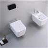 Yellowshop, Set Sanitari Sospesi PLAIN, Vaso Rimless e Bidet con Coprivaso Soft-Close, 52x36x30 cm