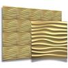 Eurodeco Pannelli 3D in Oro da 50x50cm, Pannelli in PVC per Pareti e Soffitto, Ottica 3D - 8 Pezzi 2m², Pannelli 3D in PVC D105 Onda Oro Champagne Eurodeco