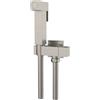 OGOMONDO Kit Idroscopino Wc Doccetta Ottone Portatile Shut-Off Monogetto Azionamento a Leva (1, Nickel Spazzolato Quadro)