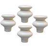 JIAOLUN123 4 Pack Gambe per Mobili in Legno Tipo di Zucca Cabinet Piedini per Mobili Piedi del Divano Tavolo Letto Armadio Guardaroba,Bianca(8cm)