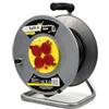 BSD Prolunga elettrica a tamburo in metallo 25m, 4 prese 230V con fusibile termico, ideale per casa, giardino e officina. Sezione cavo 3x2,5mm.