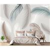 songqians Carta Da Parati 3D Piume A Righe Marrone Blu Fotomurali Murale Decorazione Sfondo Custom Wallpaper -songqians-10646-400cmx280cm