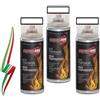 Generico 3 Bombolette Smalto/Vernice Alte Temperature, Consente di Rinnovare le Superfici Normalmente Soggette ad Alte Temperature, Bomboletta Spray in Banda Stagnata Riciclabile 400 ml, Bianco/MADE IN ITALY