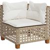 vidaXL Divano Angolare da Giardino con Cuscini Beige in Polyrattan, Divano da Giardino con Cuscini, Seduta da Giardino, Divano da Patio