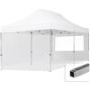 TOOLPORT Gazebo Pieghevole Giardino 3x6m - 2 Laterali Alluminio Telo Idrorepellente Padiglione Mercati Sagre Bianco
