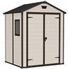 Keter Casetta da Giardino Manor 6x5, Finitura Effetto Legno Graffiato, Beige, 185x152x226H Cm