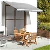 AUVYI Tenda da sole, colore antracite e bianco, 3,5 x 2,5 m, tessuto di ricambio per tende da sole, per balconi, tende da sole, tessuto di protezione solare, impermeabile, di alta qualità