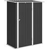 Outsunny Casetta da Giardino 1.07m² in Acciaio Zincato, Capanno Porta Attrezzi con Porta Bloccabile, Tetto Inclinato, 142x86x189 cm, Grigio Scuro