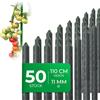 Novatool, 50 pezzi di bastoncini per piante, 110 cm di verde, 11 mm di diametro, tubo di metallo con rivestimento in plastica, supporti per piante rampicanti, supporti per cetrioli e pomodori per