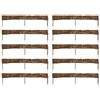MC.Sammler 10 x Bordura da Giardino in Vimini - 10 cm x 120 cm - Steccato Decorativo, Bordo per Aiuole, Prato e Orto, Recinzione con Pioli in Faggio per Fiori, Verdure e Sentieri