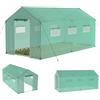 UISEBRT Serra in pellicola, resistente all'inverno, con fondazione in acciaio, per finestre, per pomodori, per giardino, verde, 4,5 x 2 x 2 m