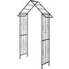 GYMAX Arco da Giardino a Punta, Pergola in Metallo con Graticcio, Struttura per Piante Rampicanti, Perfetta per Matrimoni, Feste, Cerimonie, Altezza 222 CM x Larghezza 140 CM, Nero