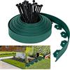 Aufun 10mx5cm Bordo per Prato Flessibile in Plastica con 30 Ancoraggi a Terra, Sistema di Barriera per Radici del Bordo del Letto, Bordo del Giardino in Pietra per lastricati(10 m, verde)