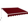 COSTWAY Tenda da Sole per Esterno Avvolgibile, Tenda da Sole a Bracci Estensibili con Telaio in Alluminio e Tettuccio Resistente al Sole e Impermeabile e Manovella (295 x 250 cm,Rosso)