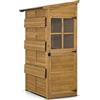 MCombo M MCombo Armadio da giardino in legno, casetta da giardino resistente alle intemperie, impermeabile, per balcone terrazzo esterno, mobile contenitore con ripiano regolabile 86×120×201 cm，1753 (Natura)