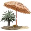 RELAX4LIFE Ombrellone da Spiaggia 155cm, Parasole Hawaiano in Paglia Simulata, Palo Reclinabile, Ombrellone da Esterno per Spiaggio, Giardino, Cortile e Balcone (155 cm)