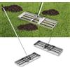 COSTWAY Rastrello Livellatore per Prato, Attrezzo per la Livellatura del Prato con Manico Ergonomico, Livellatrice per Giardino, Cortile, Campo da Golf, Fattoria e Pascolo (Argento 75 x 25 cm)